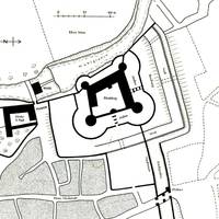 Lageplan und Grundriss der Moritzburg um 1550